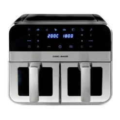 Cook & Baker Dobbelt Airfryer 2 x 4,5 liter - 8 programmer