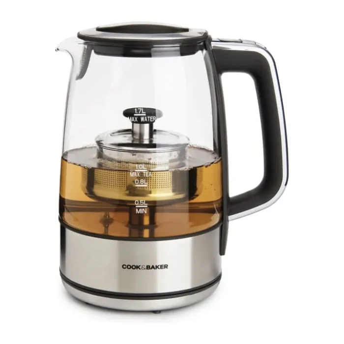 Cook & Baker Elektrisk Te-brygger 1,7 liter - Glas - Klar