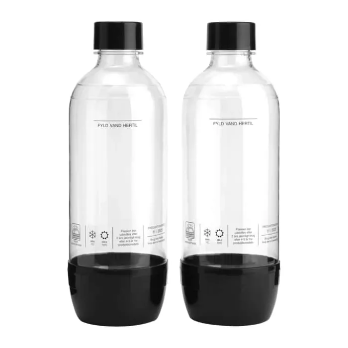 Cook & Baker Flasker til sodavandsmaskine - 2 stk. 2 x 1 liter - Kompatibel med Cook & Baker sodavandsmaskine
