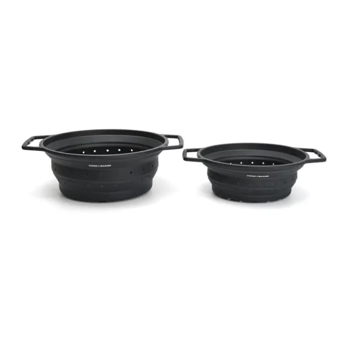Cook & Baker Foldbar Sisæt - 2 stk. Ø 27,6/31,5 cm - Silikone - Grå