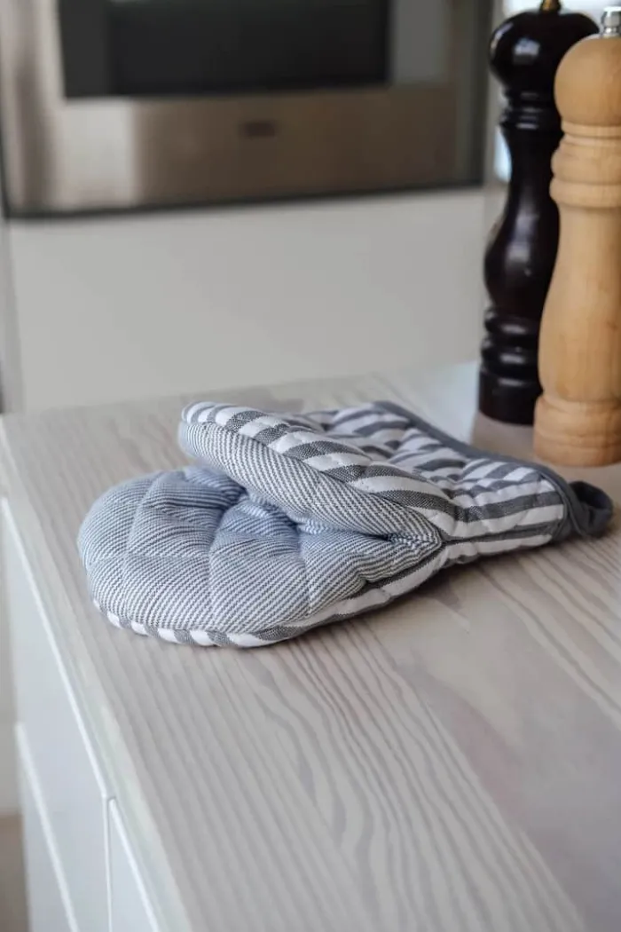 Cook & Baker Grydehandske L 21 cm- Økologisk bomuld - Grå
