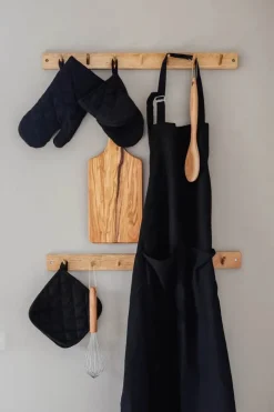 Cook & Baker Grydehandske L 21 cm- Økologisk bomuld - Sort