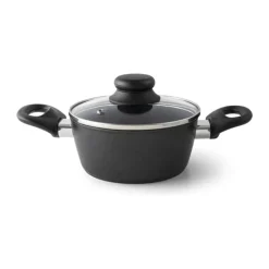 Cook & Baker Grydesæt - 9 dele 1/1/1,6/2,3/4,3 liter - Genbrugsaluminium - Sort