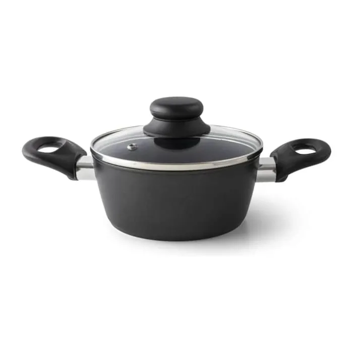 Cook & Baker Grydesæt - 9 dele 1/1/1,6/2,3/4,3 liter - Genbrugsaluminium - Sort