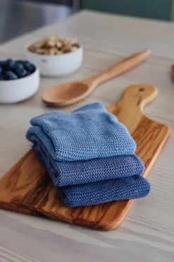 Cook & Baker Karklud - 3 stk. B 30 x L 30 cm - Økologisk bomuld - Lyseblå