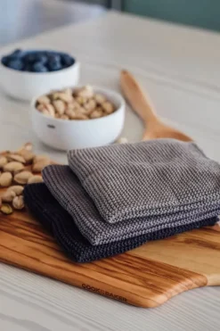 Cook & Baker Karklud - 3 stk. B 30 x L 30 cm - Økologisk bomuld - Mørkegrå