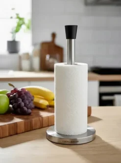 Cook & Baker Køkkenrulleholder Ø 15 x H 36 cm - Stål - Sølvfarvet