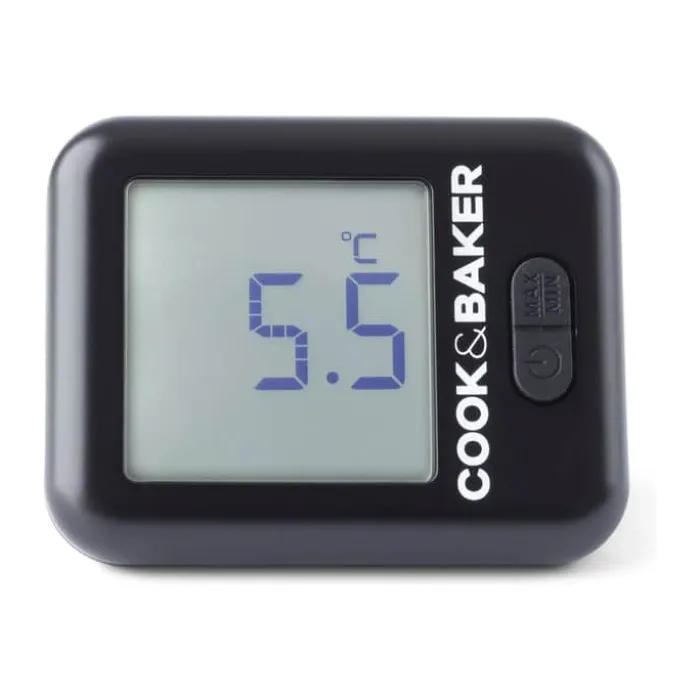 Cook & Baker Køleskabstermometer H 6,8 x B 5,8 cm - Fra -25 grader op til +50 grader - sort