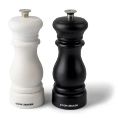 Cook & Baker Kværnsæt - 2 dele H 16 cm - Plastik - Sort/hvid