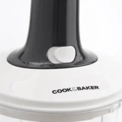 Cook & Baker Minihakker H 19,5 x B 16 x L 16 cm - Plastik/Rustfrit stål - Hvid/Grå