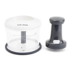Cook & Baker Minihakker H 19,5 x B 16 x L 16 cm - Plastik/Rustfrit stål - Hvid/Grå
