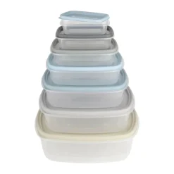 Cook & Baker Opbevaringsboks - 7 stk. 0,2/0,3/0,55/1/1,6/2,6/4,4 liter - Plastik - Multifarvet