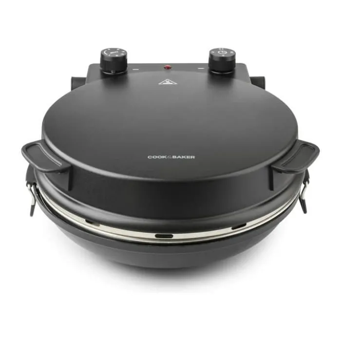 Cook & Baker Pizzamaskine 1200 watt - 5 temperaturindstillinger - Sort