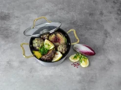 Cook & Baker Premium Gryde 2,3 liter - Genanvendt aluminium - Sølvfarvet/guldfarvet