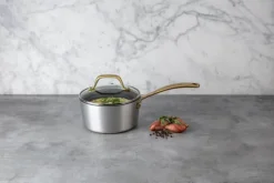 Cook & Baker Premium Kasserolle 1,3 liter - Genanvendt aluminium - Sølvfarvet/guldfarvet