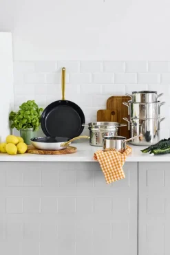 Cook & Baker Premium Stegepandesæt - 2 dele Ø 24/28 cm - Genanvendt aluminium - Sølvfarvet/guldfarvet