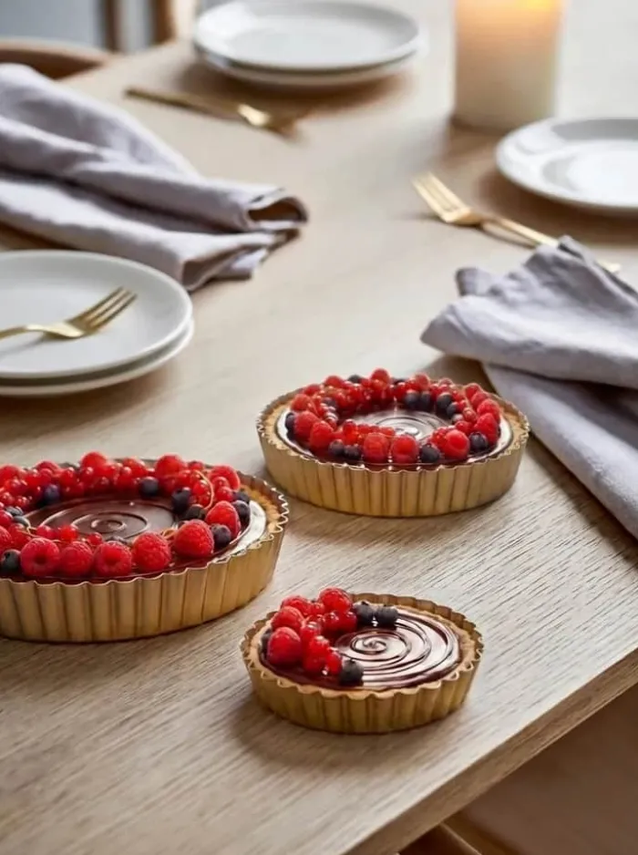 Cook & Baker Premium Tærteform Ø 20 cm - Carbonstål - Guldfarvet