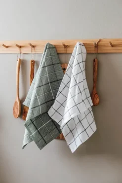 Cook & Baker Viskestykker - 2 stk. B 45 x L 70 cm - Økologisk bomuld - Grøn