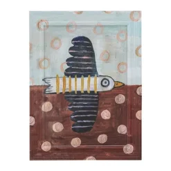 Creative Collection Billede - Brett birdy Illustration med ramme H 30 x B 2 x L 22,5 cm - Finer - Blå