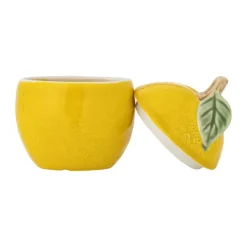Creative Collection Krukke m. låg - Limone Ø 9 x H 12 cm - Stentøj - Gul