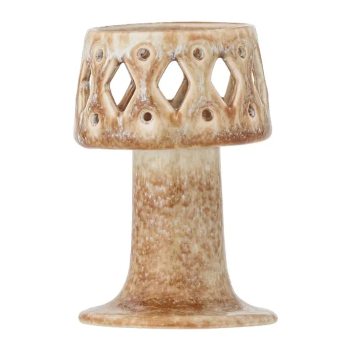 Creative Collection Patty Fyrfadsstage Ø 8 x H 12 cm - Stentøj - Natur