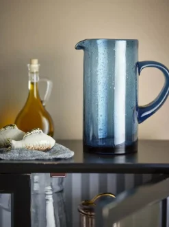 Creative Collection Tabby Kande 1,1 liter - Glas - Blå