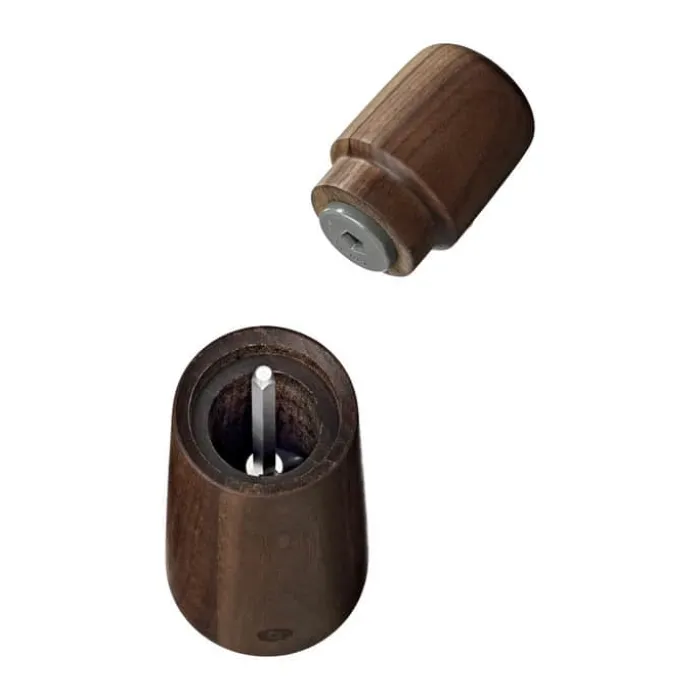 CrushGrind Stockholm Mini Salt/peber Kværn Ø 5 x H 11 cm - Valnøddetræ- Natur