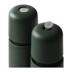 CrushGrind Stockholm Salt/peber Kværn Ø 6 x H 17 cm - Certificeret asketræ - Mørkegrøn