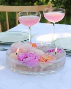 Deluxe Homeart Flydelys - 2 stk. Ø 6 x H 3 cm - Plastik/Resin - Rose