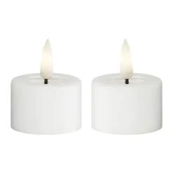 Deluxe Homeart Fyrfadslys - 2 stk Ø 4,1 x H 5,5 - Stearin - Hvid