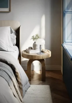 Deluxe Homeart Ikon Smooth LED Bordlampe H 24 cm - Plastik/jern - Lysegrå