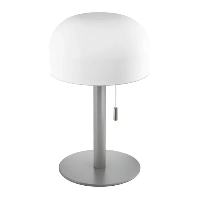 Deluxe Homeart Ikon Smooth LED Bordlampe H 24 cm - Plastik/jern - Lysegrå