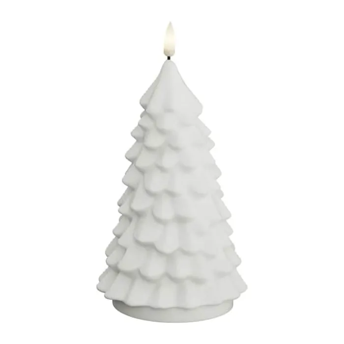 Deluxe Homeart Juletræ LED Lys Ø 10 x H 16 cm - Stearin - Hvid