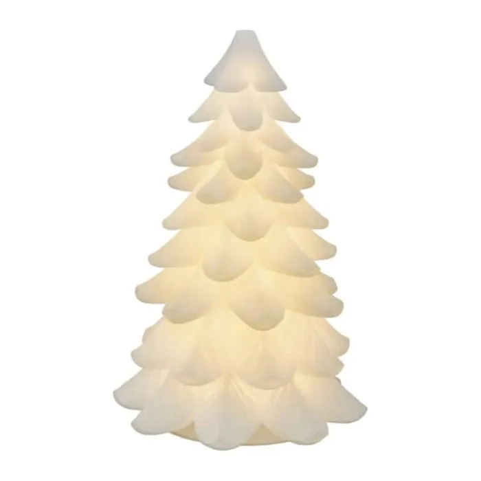 Deluxe Homeart LED Juletræ H 16 cm - Stearin - Hvid