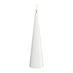 Deluxe Homeart LED Keglelys H 20 cm - Hvid