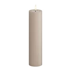 Deluxe Homeart Real Flame LED Bloklys Ø 5 x H 20 cm - Stearin/resin - Rose
