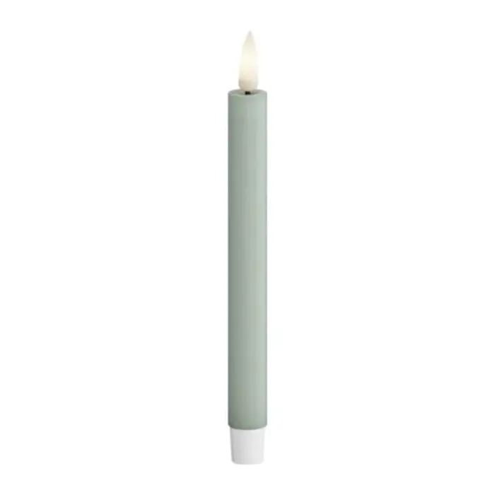 Deluxe Homeart Real Flame LED Kertelys - 2 stk. H 14 cm - Stearin - Salvie