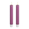 Deluxe Homeart Real Flame LED Kronelys - 2 stk. Ø 2,2 x H 15 cm - Stearin - Magenta