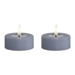 Deluxe Homeart Real Flame LED Fyrfadslys - 2 stk. Ø 6,1 cm - Ice blue