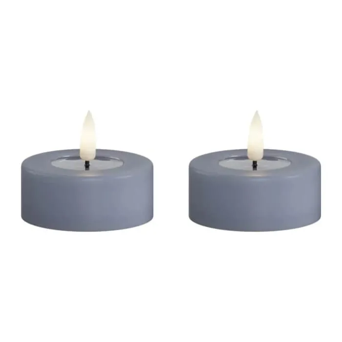 Deluxe Homeart Real Flame LED Fyrfadslys - 2 stk. Ø 6,1 cm - Ice blue