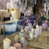 Deluxe Homeart Real Flame LED Udendørs Bloklys Ø 7,5 x H 15 cm - Plastik/resin - Støvet Rosa