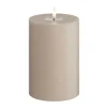 Deluxe Homeart Real Flame LED Bloklys Ø 10 x H 15 cm - Stearin/resin - Rose
