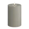 Deluxe Homeart Real Flame LED Bloklys Ø 10 x H 15 cm - Stearin/resin - Sand
