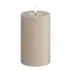 Deluxe Homeart Real Flame LED Bloklys Ø 7,5 x H 12,5 cm - Stearin/resin - Rose