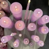 Deluxe Homeart Real Flame LED Bloklys Ø 5 x H 20 cm - Stearin/resin - Lavendel