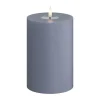Deluxe Homeart Real Flame LED Bloklys Ø 10 x H 15 cm - Stearin/resin - Ice blue
