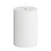 Deluxe Homeart Real Flame LED Udendørs Bloklys Ø 10 x H 15 cm - Plastik/resin - Hvid
