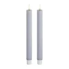 Deluxe Homeart Real Flame LED Kronelys - 2 stk. Ø 2,2 x H 24 cm - Dust blue