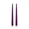 Deluxe Homeart Real Flame LED Kertelys m. lak - 2 stk. Ø 2,2 x H 28 cm - Stearin - Violet