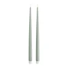 Deluxe Homeart Real Flame LED Kertelys m. lak - 2 stk. Ø 2,2 x H 38 cm - Salvie green